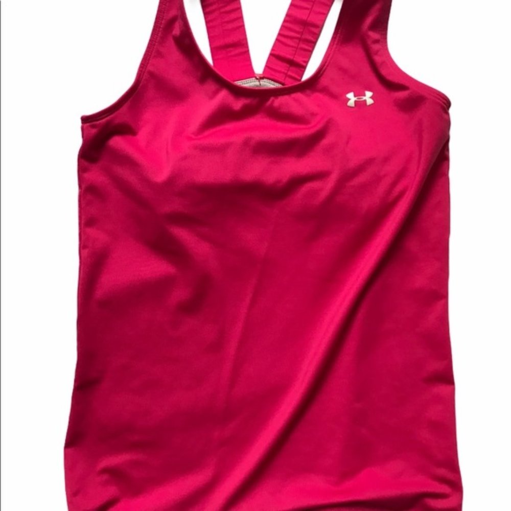 Under Armour Womens Size Small Bright Pink Fitted Racerback Activewear